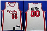 Blazers 00 Carmelo Anthony White Red 2019-20 Nike Swingman Jersey,baseball caps,new era cap wholesale,wholesale hats